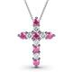 1 - Abella Pink Sapphire and Diamond Cross Pendant 