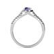 6 - Cyra Iolite and Diamond Halo Engagement Ring 