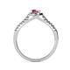 6 - Cyra Rhodolite Garnet and Diamond Halo Engagement Ring 