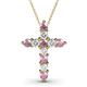 1 - Abella Pink Tourmaline and Diamond Cross Pendant 