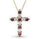 1 - Abella Rhodolite Garnet and Diamond Cross Pendant 