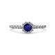 4 - Fiore Blue Sapphire and Diamond Halo Engagement Ring 