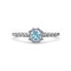 4 - Fiore Aquamarine and Diamond Halo Engagement Ring 