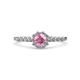 4 - Fiore Pink Tourmaline and Diamond Halo Engagement Ring 