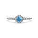 4 - Fiore Blue Topaz and Diamond Halo Engagement Ring 