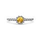 4 - Fiore Citrine and Diamond Halo Engagement Ring 