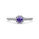 4 - Fiore Iolite and Diamond Halo Engagement Ring 