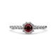 4 - Fiore Red Garnet and Diamond Halo Engagement Ring 