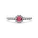4 - Fiore Rhodolite Garnet and Diamond Halo Engagement Ring 