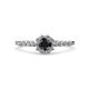 4 - Fiore Black and White Diamond Halo Engagement Ring 