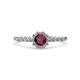 4 - Fiore Ruby and Diamond Halo Engagement Ring 