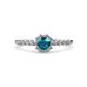 4 - Fiore London Blue Topaz and Diamond Halo Engagement Ring 