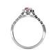 6 - Fiore Pink Tourmaline and Diamond Halo Engagement Ring 