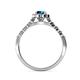 6 - Fiore Blue and White Diamond Halo Engagement Ring 