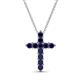 1 - Abella Blue Sapphire Cross Pendant 