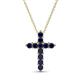 1 - Abella Blue Sapphire Cross Pendant 