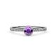 4 - Irene Amethyst and Diamond Halo Engagement Ring 