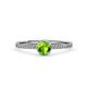 4 - Irene Peridot and Diamond Halo Engagement Ring 