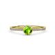 4 - Irene Peridot and Diamond Halo Engagement Ring 