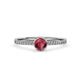 4 - Irene Rhodolite Garnet and Diamond Halo Engagement Ring 