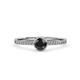 4 - Irene Black and White Diamond Halo Engagement Ring 