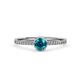 3 - Irene London Blue Topaz and Diamond Halo Engagement Ring 