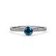 4 - Irene Blue and White Diamond Halo Engagement Ring 