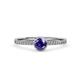4 - Irene Iolite and Diamond Halo Engagement Ring 