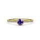 4 - Irene Iolite and Diamond Halo Engagement Ring 