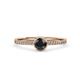 4 - Irene Black and White Diamond Halo Engagement Ring 