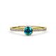 4 - Irene London Blue Topaz and Diamond Halo Engagement Ring 