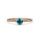 4 - Irene London Blue Topaz and Diamond Halo Engagement Ring 