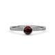 4 - Irene Red Garnet and Diamond Halo Engagement Ring 