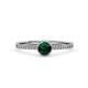 4 - Irene Emerald and Diamond Halo Engagement Ring 