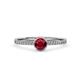 4 - Irene Ruby and Diamond Halo Engagement Ring 