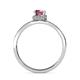 6 - Irene Rhodolite Garnet and Diamond Halo Engagement Ring 