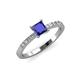 3 - Amra Princess Cut Blue Sapphire and Diamond Engagement Ring 