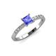 3 - Amra Princess Cut Tanzanite and Diamond Engagement Ring 