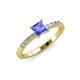 3 - Amra Princess Cut Tanzanite and Diamond Engagement Ring 