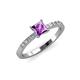 3 - Amra Princess Cut Amethyst and Diamond Engagement Ring 