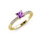 3 - Amra Princess Cut Amethyst and Diamond Engagement Ring 
