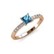 3 - Amra Princess Cut Blue Topaz and Diamond Engagement Ring 