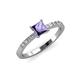 3 - Amra Princess Cut Iolite and Diamond Engagement Ring 