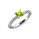 3 - Amra Princess Cut Peridot and Diamond Engagement Ring 