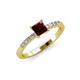 3 - Amra Princess Cut Red Garnet and Diamond Engagement Ring 