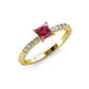 3 - Amra Princess Cut Rhodolite Garnet and Diamond Engagement Ring 