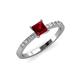 3 - Amra Princess Cut Ruby and Diamond Engagement Ring 