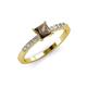 3 - Amra Princess Cut Smoky Quartz and Diamond Engagement Ring 