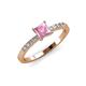 3 - Amra Princess Cut Pink Tourmaline and Diamond Engagement Ring 