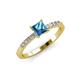 3 - Amra Princess Cut Blue Topaz and Diamond Engagement Ring 